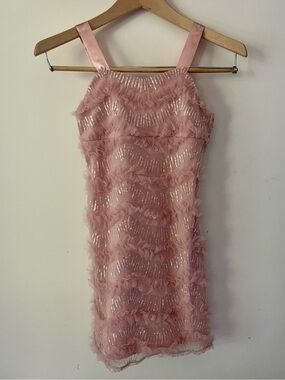 Speechless Kids Sequin Ruffle Party Dress Size 8 Blush Pink Special Occasion
